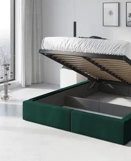 Postele BMS Manželská postel HAILEY | bez matrace 160 x 200 cm Barva: Zelená