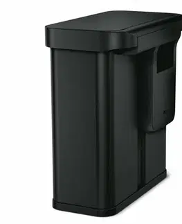 Odpadkové koše Simplehuman Obdélníkový bezdotykový koš s hlasovým a pohybovým ovládáním 34 + 24 l, černá
