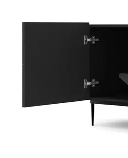 TV stolky ARTBm TV stolek DIUNA 145 2D1K | černý mat Provedení: Černý mat / zlatá podnož
