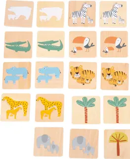 Dřevěné hračky Small foot Dřevěné pexeso Safaris 28 ks vícebarevné