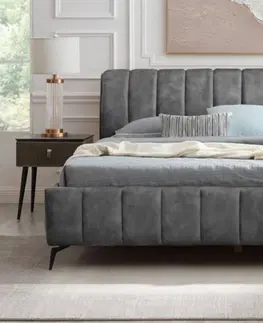 Designové postele LuxD Designová postel Rotterdam 180 x 200 cm šedý samet