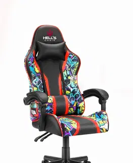 Herní křesla Herní židle HC-1005 Graffiti tmavá barva