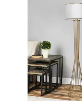 Svítidla Sofahouse 28689 Designová stojanová lampa Fellini 155 cm bílá / zlatá