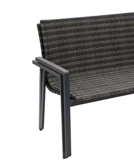 Zahradní židle a křesla Zahradní ratanová lavice CALVIN 947 (šedá)