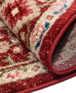 Kulaté a oválné koberce Kulatý vintage koberec v červené barvě