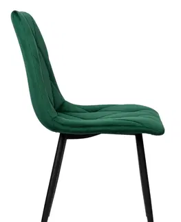 Židle TZB Čalouněná jídelní židle MADISON samet zelená
