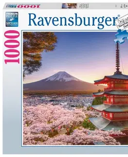 Hračky puzzle RAVENSBURGER - Rozkvetlé třešně v Japonsku 1000 dílků
