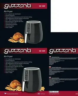 Vařiče, grily, fritézy Horkovzdušná fritéza Guzzanti GZ 33D