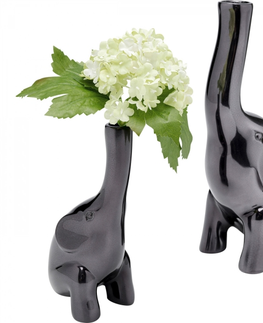 Dekorativní předměty KARE Design Hliníková váza Buddy - antracitová, (set 2 kusů)