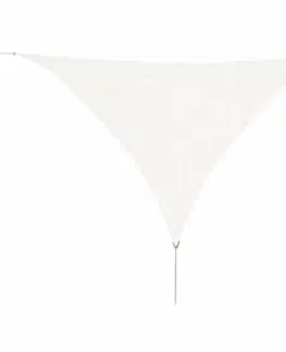 Stínící textilie Plachta proti slunci z HDPE trojúhelníková 5 x 5 x 5 m Bílá