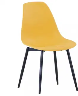 Židle Jídelní židle 2 ks plast / kov Dekorhome Červená