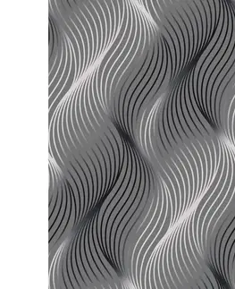 Závěsy Závěs dekorační nebo látka, Fine Wawes, šedý, 150 cm 150 cm