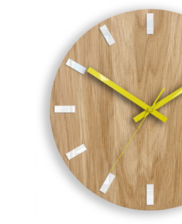 Hodiny ModernClock Nástěnné hodiny Simple Oak hnědo-žluté
