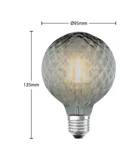 Stmívatelné LED žárovky Lucande Lucande LED žárovka E27 G95 4W 1 800K dim smoke