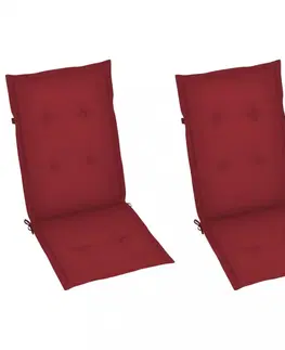 Zahradní židle Skládací zahradní židle s poduškami teak / látka Dekorhome Šedá kostka