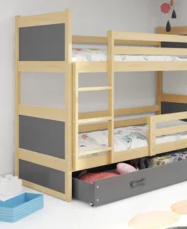 Postele BMS Dětská patrová postel RICO | borovice 80 x 160 cm Barva: Bílá