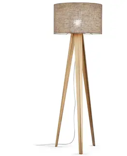 Stojací lampy Knapstein Stmívatelná třínohá stojací lampa Athene, plátno