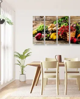 Obrazy jídla a nápoje 5-dílný obraz čerstvé ovoce a zelenina