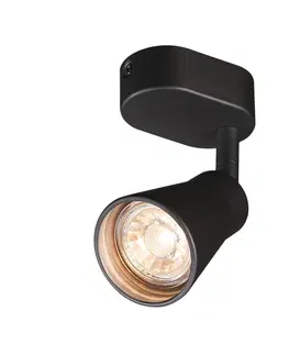 Moderní bodová svítidla SLV BIG WHITE AVO SINGLE nástěnné a stropní svítidlo, jedna žárovka, QPAR51, černé, max. 50 W 1000886