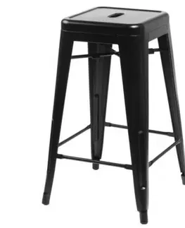Designové barové stoličky ArtD Barová židle PARIS 75 cm inspirovaná Tolix | černá