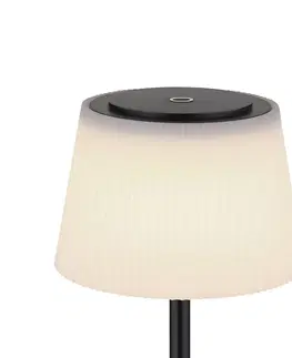 Venkovní osvětlení terasy Globo Nabíjecí stolní lampa Gregoir LED, matná černá, výška 38 cm, CCT