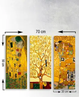Obrazy Hanah Home Sada reprodukce obrazů Gustav Klimt 20x50 cm 3 ks