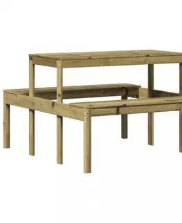 Grily Piknikový stůl 110 x 134 x 75 cm impregnovaná borovice