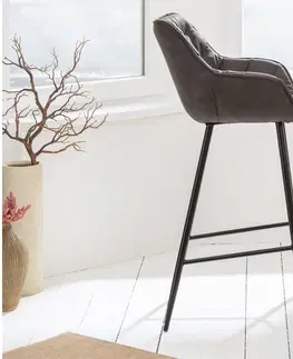 Barové židle LuxD Designová barová židle Kiara antik šedá