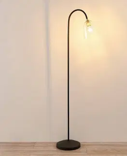 Stojací lampy Lucande Lucande Anjita stojací lampa, skleněné stínidlo