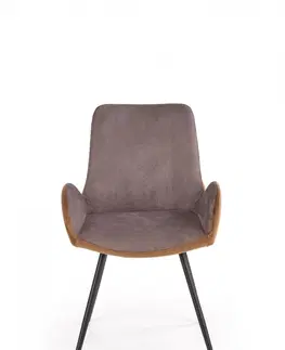 Židle HALMAR Jídelní židle Mauve šedá/hnědá