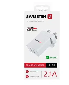 Elektronika SWISSTEN Adaptér 230 V/2,1 A 10,5 W 2x USB, bílá
