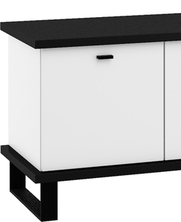 TV stolky Televizní stolek ORSOLA 2D1S, černá/bílá