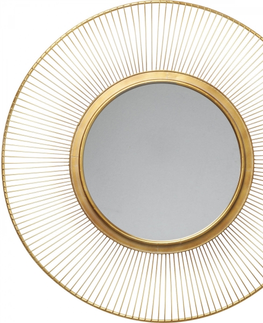 Nástěnná zrcadla KARE Design Zrcadlo Sun Storm - zlaté, Ø93cm