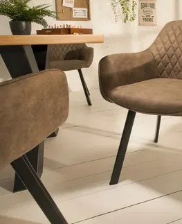Luxusní jídelní židle Estila Moderní designová židle Ventura světlehnědá 59cm