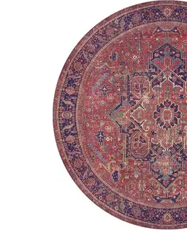 Koberce a koberečky Conceptum Hypnose Kulatý koberec Blues Chenille 150 cm červený