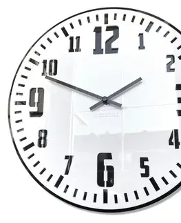 Nástěnné hodiny Retro hodiny na stěnu v bílé barvě s černým ciferníkem