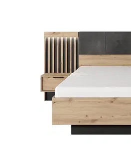 Postele ArtLas Manželská postel SEAL Provedení: Manželská postel s výklopným roštem bez matrace