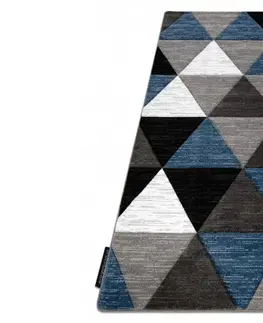 Koberce a koberečky Dywany Lusczow Kusový koberec ALTER Rino trojúhelníky modrý, velikost 160x220