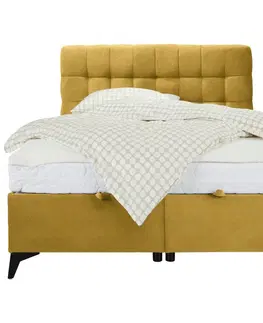 Manželské postele Kontinentální Postel Magic, 140x200cm,žlutá