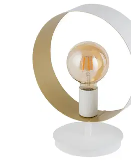 Lampy  Stolní lampa HAPPY 1xE27/60W/230V bílá/zlatá 
