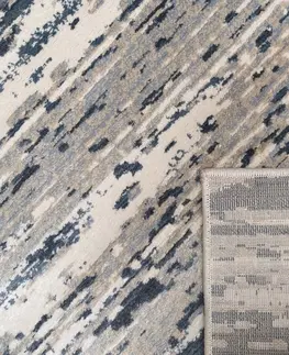 Moderní koberce Designový modrý koberec s melírováním v béžové barvě