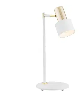 Lampy Argon Argon 4256 - Stolní lampa DORIA 1xE27/15W/230V bílá/mosaz 