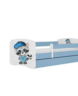 Dětské postýlky Kocot kids Dětská postel Babydreams mýval modrá, varianta 80x180, se šuplíky, bez matrace
