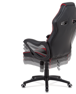 Kancelářské židle Kancelářská židle FORNASI, černá ekokůže/červená látka