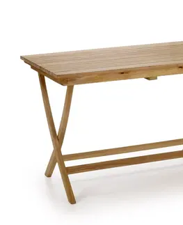Zahradní stoly Estila Stylový zahradní stůl obdélníkový s teakového dřeva Jardin