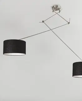 Zavesna svitidla Závěsná lampa ocelová se stínidlem 35 cm nastavitelná černá - Blitz II