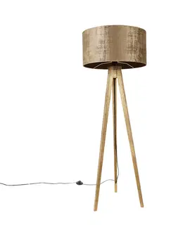 Stojaci lampy Venkovský stativ vintage dřevo s hnědým odstínem 50 cm - Tripod Classic