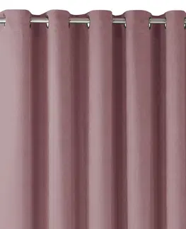 Záclony Závěs Homede Milana se stříbrnými průchodkami růžový, velikost 280x175