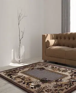 Vintage koberce Kvalitní hnědý koberec do obýváku Šířka: 90 cm | Délka: 310 cm