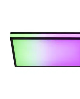 Stropni svitidla Stropní svítidlo černé čtvercové včetně LED RGBW s dálkovým ovládáním - Trafalgar